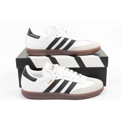9. Adidas buty sportowe sneakersy Samba modne skórzane białe