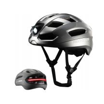 Rockbros kask rowerowy z oświetleniem szary