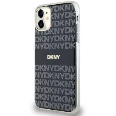 8. Etui DKNY IML Mono & Stripe MagSafe na iPhone 11 / Xr - czarne