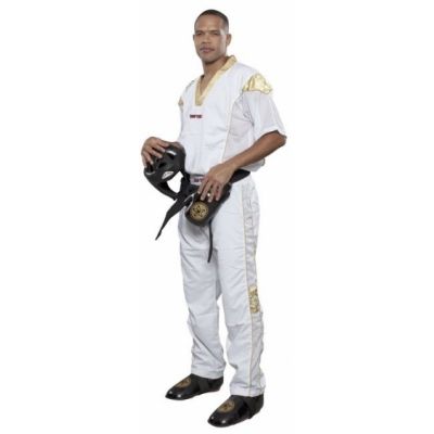 Strój do kickboxingu TOP TEN STAR COLLECTION biało-złoty