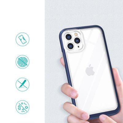 2. Clear 3in1 etui do iPhone 11 Pro Max żelowy pokrowiec z ramką niebieski
