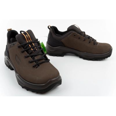 7. Grisport buty męskie trekkingowe 480T Verde Scuro skórzane Gritex outdoor