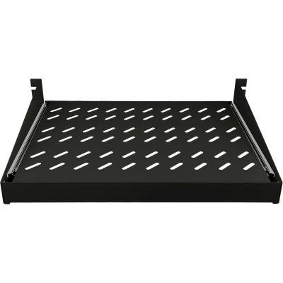 Półka wysuwana 19" 2U głęb. 350mm, kolor czarny, 4 punkty mocowania ALANTEC