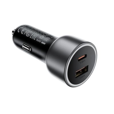 3. Ładowarka samochodowa Acefast B21 75 W USB-C + USB-A - czarna