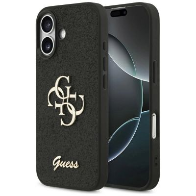 Etui Guess Fixed Glitter Big 4G na iPhone 17 - czarne