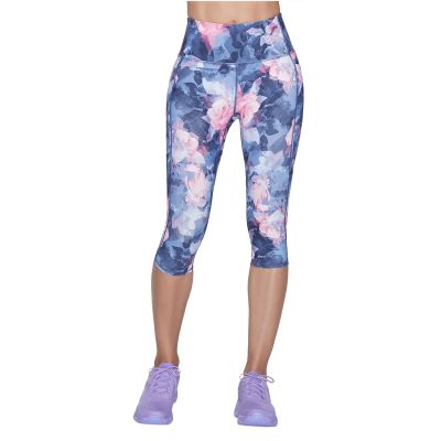 Skechers Go Walk High Waisted Summer Rose Capri Leggins CP1-NVHP Wielokolorowe XS