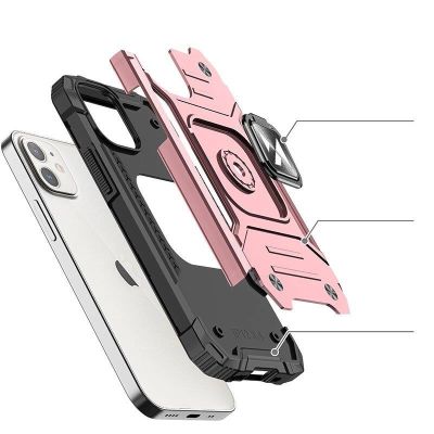 4. Wozinsky Ring Armor etui iPhone 14 pancerny pokrowiec uchwyt magnetyczny ring złote