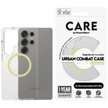Etui CARE by PanzerGlass Flagship Urban Combat Chardonnay QI do Samsung Galaxy S25 Ultra - przezroczysty