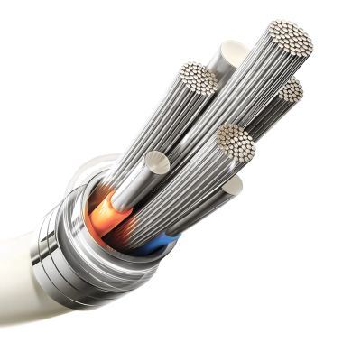 4. Kabel Joyroom S-A53 30W USB-C - Lightning z fluorescencyjną końcówką 1,2 m - beżowy