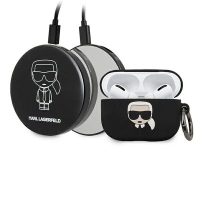 Etui Karl Lagerfeld Ikonik na AirPods Pro + Power Bank - czarne