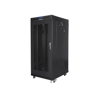 3. LANBERG SZAFA STOJĄCA RACK 19" 27U 600X800 DRZWI PERFOROWANE LCD CZARNA FF01-6827-23BL (FLAT PACK)