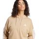 11. Bluza damska Essentials 3-Stripes French Terry Hoodie Quarter Zip beżowa JX7676