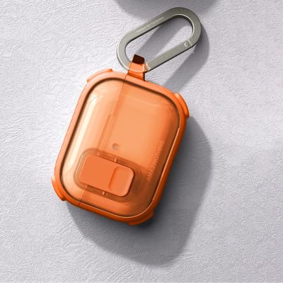 13. Etui AMAZINGTHING Titan Pro Mag Case Clear do AirPods Pro 3 - pomarańczowe