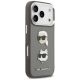 4. Etui Karl Lagerfeld FW Grained Karl & Choupette Heads Pins & Logo na iPhone 17 Pro - szare
