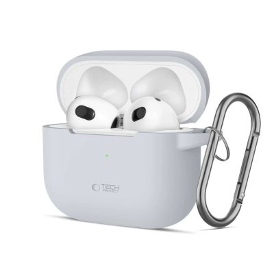 Etui Tech-Protect Silicone Hook na Apple AirPods 3 - szare