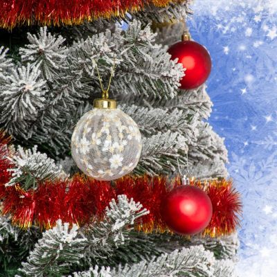 4. BOMBKA PLASTIKOWA BEZPIECZNA 8CM KORONKOWE ZDOBIENIE GWIAZDKI MICA