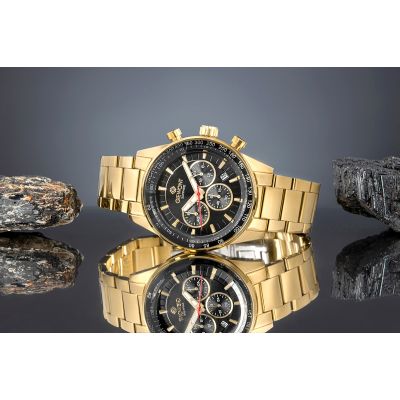 6. Zegarek Męski Giewont Chronograph Sapphire Złoto Czarny GW9140-B4