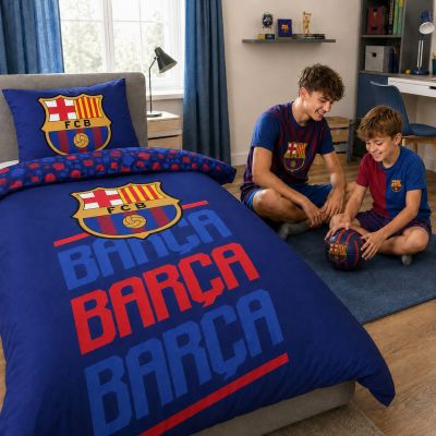 6. FC Barcelona pościel komplet bawełna 140x200 + 70x90 cm FCB-4515BL