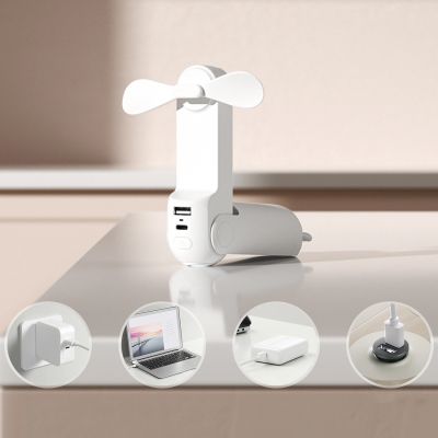 2. Mini wentylator Jisulife Handheld Fan Life8 przenośny wiatraczek USB z funkcją powerbanka 2000mAh i latarką - biały