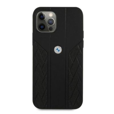 3. Etui BMW Leather Curve Perforate na iPhone 12 / iPhone 12 Pro - czarne