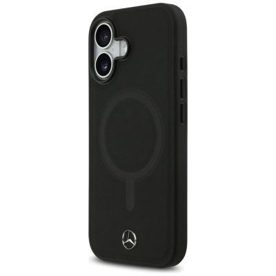 2. Etui Mercedes Plain Smooth Leather MagSafe do iPhone 17 - czarne