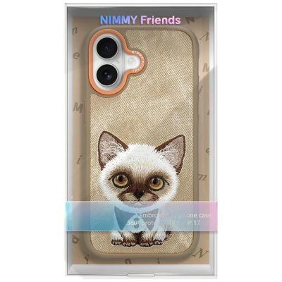 9. Etui Nimmy Big Eyed Pet 2.0 Cat do iPhone 17 - beżowe