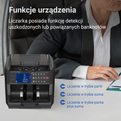 7. Profesjonalna liczarka nominałowa do banknotów Extralink LockStar MG X-600 UV, IR