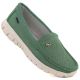 Skórzane półbuty damskie komfortowe zielone Jezzi 7075