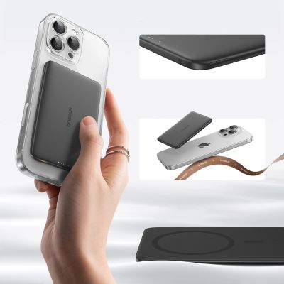 5. Powerbank Baseus PicoGo AM41 Ultra-Slim 5000mAh 20W kompatybilny z MagSafe z kablem Baseus Simple USB-C 60W 30cm - czarny