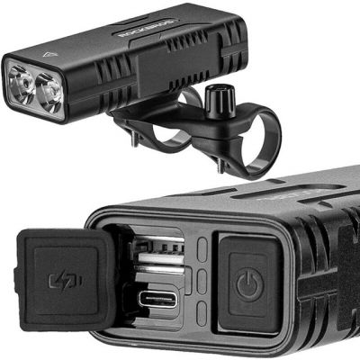 3. Lampka rowerowa Rockbros 24310002001 850 lm z funkcją powerbanku + kabel USB-C - USB-A - czarna