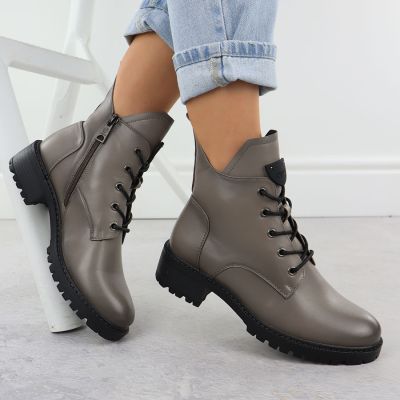 5. Botki damskie workery ocieplane szare Vinceza 58609