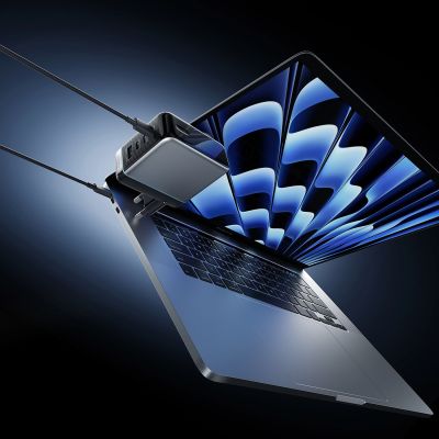 13. Ładowarka sieciowa Cuktech AD1204U 120 W z wyświetlaczem i kablem USB-C - srebrna