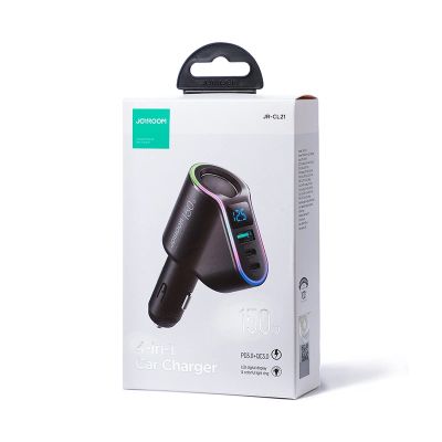 5. Joyroom szybka ładowarka samochodowa 4w1 USB-A QC3.0 / 2xUSB-C PD 150W czarna (JR-CL21)