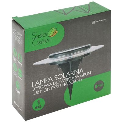 17. LAMPA SOLARNA DYSKOWA 28 LED DO WBICIA W GRUNT LUB MONTAŻU NA ŚCIANIE