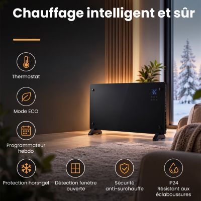 3. Extralink Inteligentny panelowy grzejnik o mocy 2000W | Kolor czarny