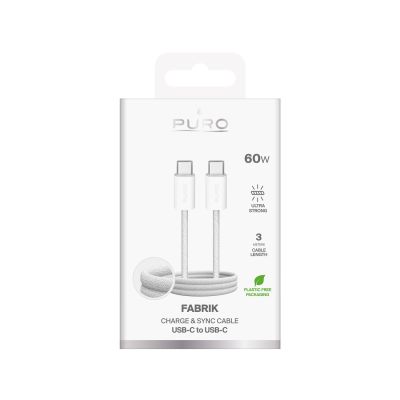 2. Kabel Puro Fabrik 4 240W w oplocie USB-C - USB-C 1m - biały