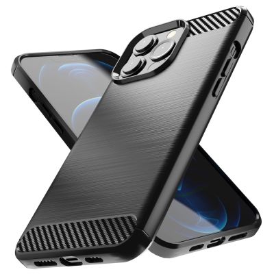 2. Carbon Case elastyczne etui pokrowiec iPhone 13 Pro Max czarny