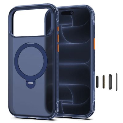 3. Etui Tech-Protect MagAir Stand MagSafe CC na iPhone 18 Pro / 17 Pro - granatowy matowy