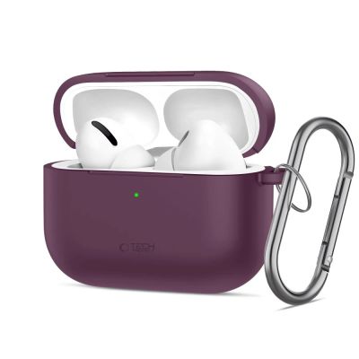 Etui Tech-Protect Silicone Hook na Apple AirPods 3 - burgundowe