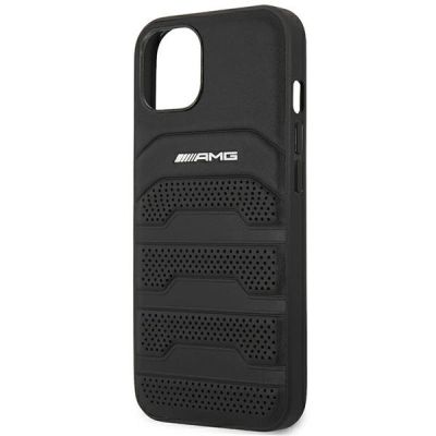 6. Etui AMG Leather Debossed Lines na iPhone 14 Plus - czarne