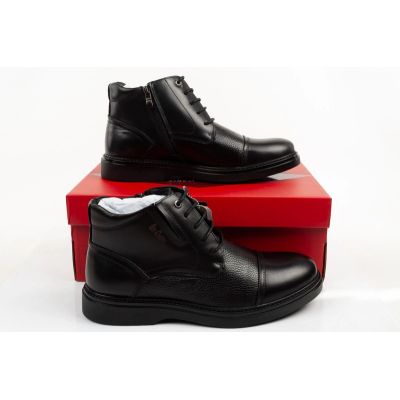 9. Lee Cooper buty męskie eleganckie skórzane czarne trzewiki ocieplane