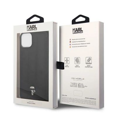 8. Etui Karl Lagerfeld Puffy Ikonik Pin na iPhone 14 / 15 / 13 - czarne