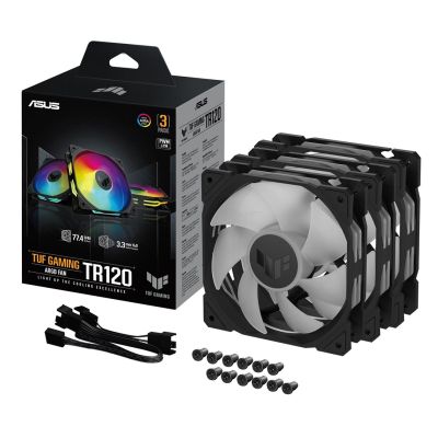 9. ASUS TUF GAMING TR120 ARGB 3IN1 Black Obudowa komputera Chłodnica powietrza 12 cm Czarny