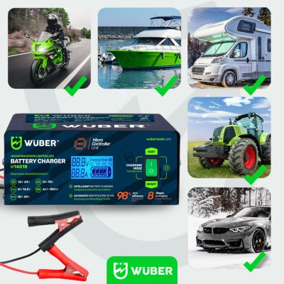3. Prostownik mikroprocesorowy samochodowy 10A 6-150 Ah 2-24 V W14018 WUBER