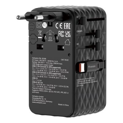 Ładowarka Verbatim Charge 'n' Travel 70W 2C