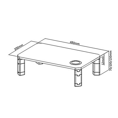 10. ERGOOFFICE PODSTAWKA STOLIK POD MONITOR Z ŁADOWARKĄ QI ER-415