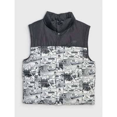 10. Bezrękawnik puchowy z wypełnieniem syntetycznym chłopięcy 4F 4FJRAW25TVJAM321-10A