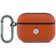 Etui BMW Textured Sign Kevlar Metal Logo na AirPods Pro 3 - pomarańczowe