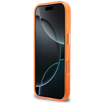 5. Etui Guess IML 4G Script Metal na iPhone 17 Pro - pomarańczowe