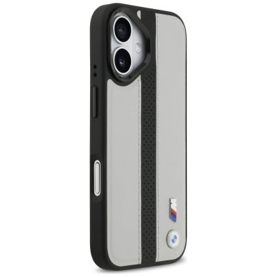 4. Etui BMW M Perforated Stripe Logo MagSafe na iPhone 17 - szare